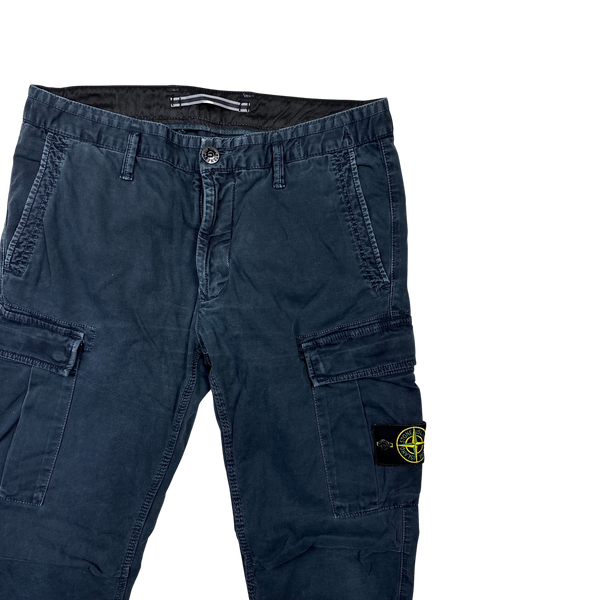 Stone Island 2017 Navy Slim Fit Cargo Trousers - 33"