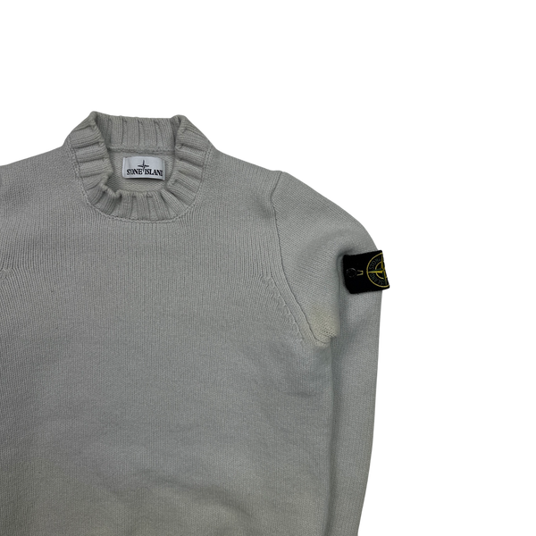 Stone Island 2016 White Thick Knit Jumper - Small