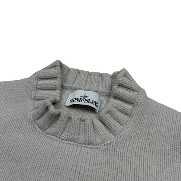 Stone Island 2016 White Thick Knit Jumper - Small