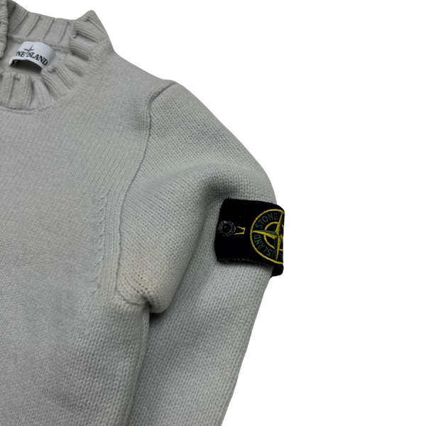 Stone Island 2016 White Thick Knit Jumper - Small