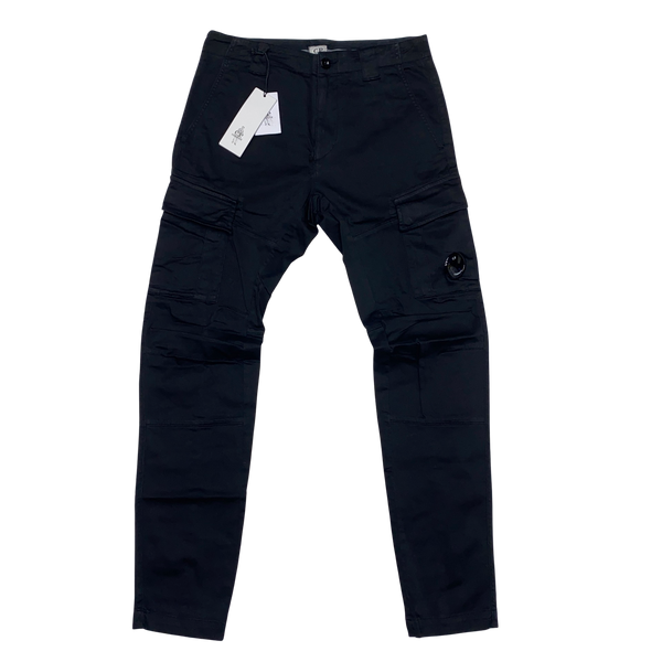 CP Company Black Tapered Fit Cargo Trousers