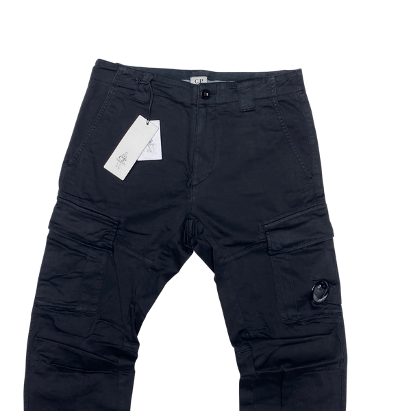 CP Company Black Tapered Fit Cargo Trousers