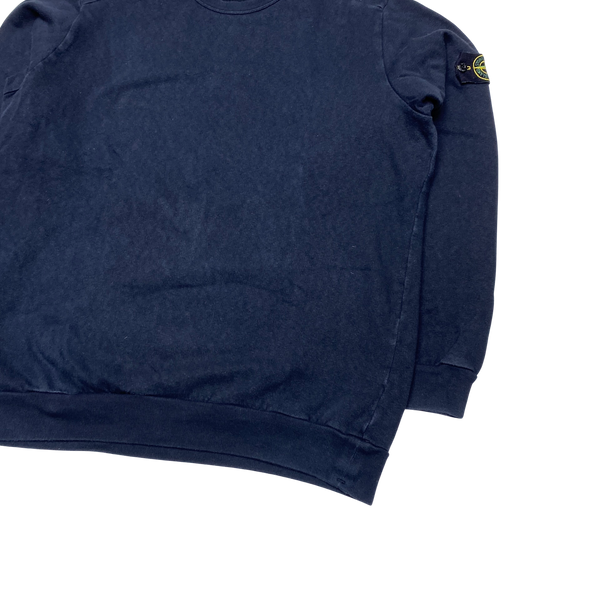 Stone Island Navy Cotton Crewneck Sweatshirt
