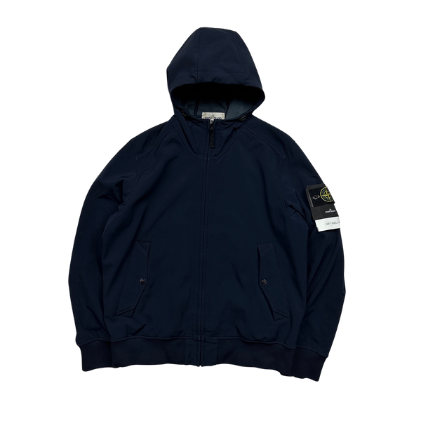 Stone Island Navy Fleece Lined Soft Shell Jacket - XL