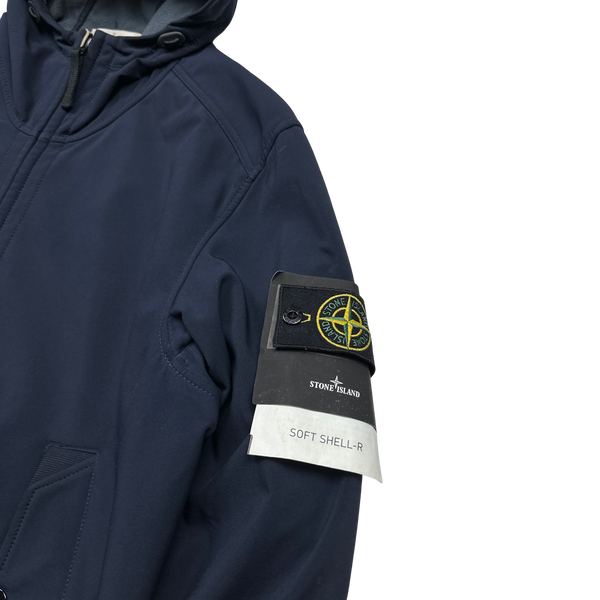 Stone Island Navy Fleece Lined Soft Shell Jacket - XL