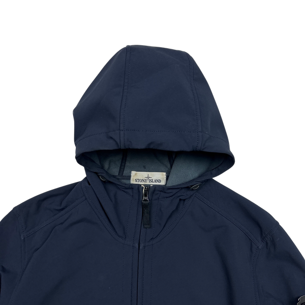 Stone Island Navy Fleece Lined Soft Shell Jacket - XL