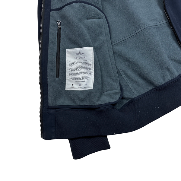 Stone Island Navy Fleece Lined Soft Shell Jacket - XL