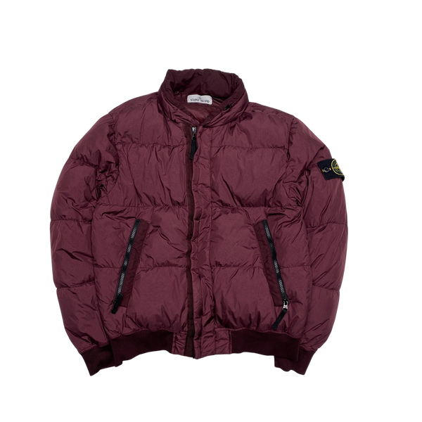 Stone Island 2017 Plum Red Garment Dyed Puffer Jacket