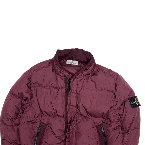 Stone Island 2017 Plum Red Garment Dyed Puffer Jacket