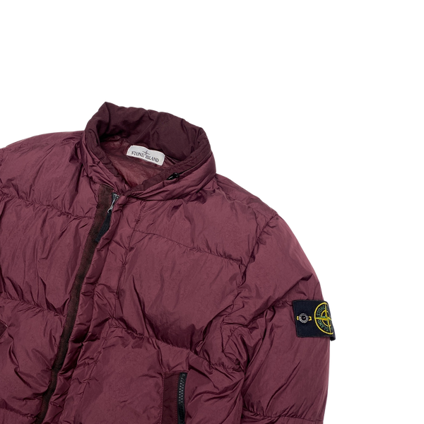 Stone Island 2017 Plum Red Garment Dyed Puffer Jacket