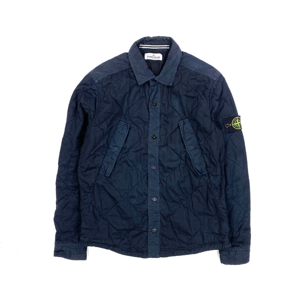 Stone Island Thick Cotton Navy Quilted Overshirt