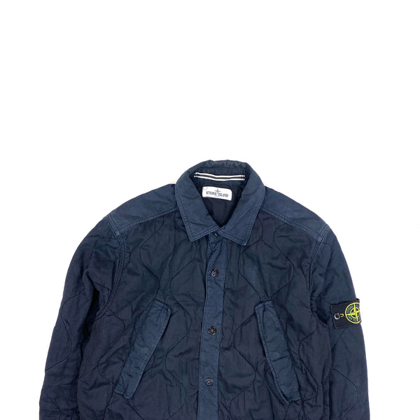 Stone Island Thick Cotton Navy Quilted Overshirt