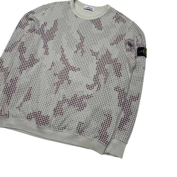 Stone Island 2017 Grid Check Camo Crewneck Sweatshirt