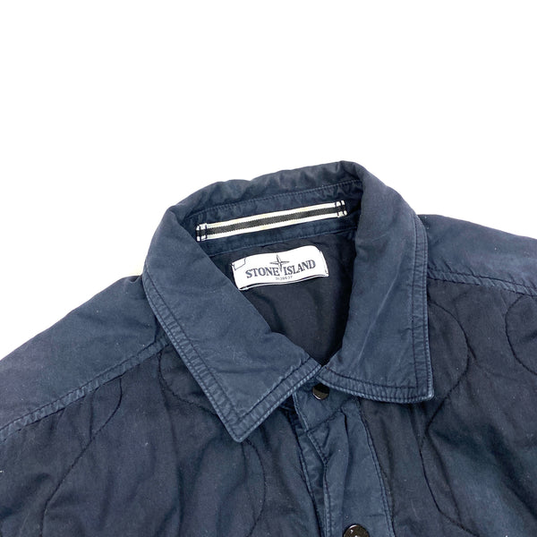 Stone Island Thick Cotton Navy Quilted Overshirt