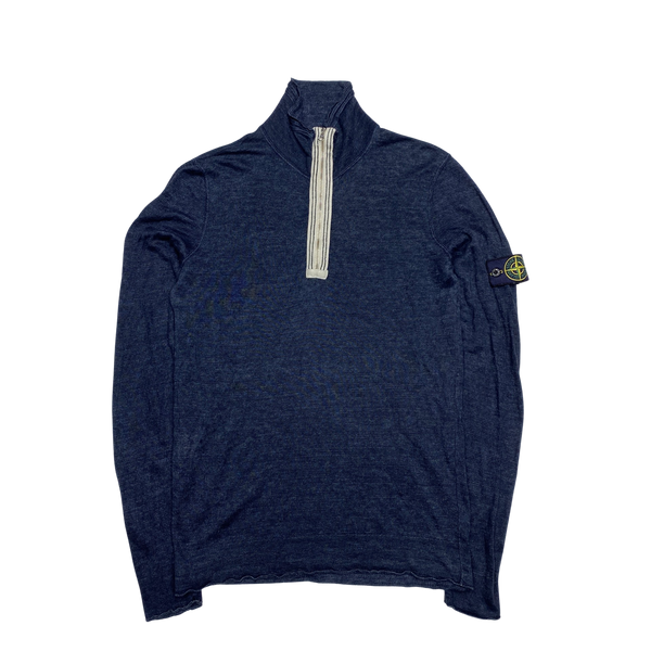 Stone Island 2010 Lino Flax High Neck Quarter Zip Jumper