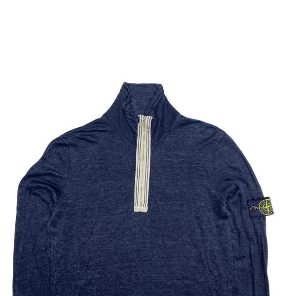 Stone Island 2010 Lino Flax High Neck Quarter Zip Jumper