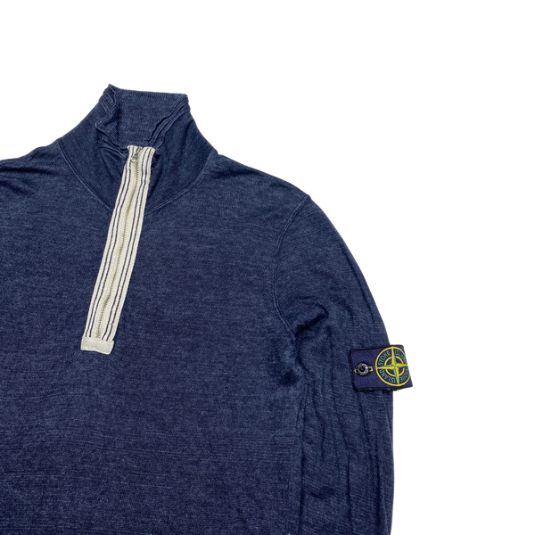 Stone Island 2010 Lino Flax High Neck Quarter Zip Jumper