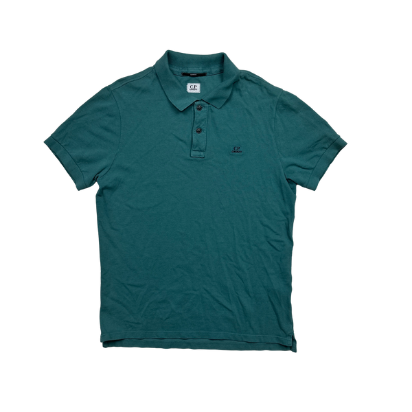CP Company Teal Blue Slim Fit Polo - Large