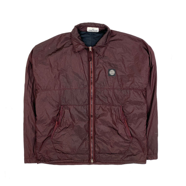 Stone Island Burgundy Red Padded Nylon Metal Jacket