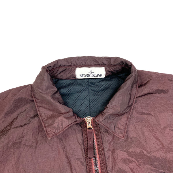Stone Island Burgundy Red Padded Nylon Metal Jacket