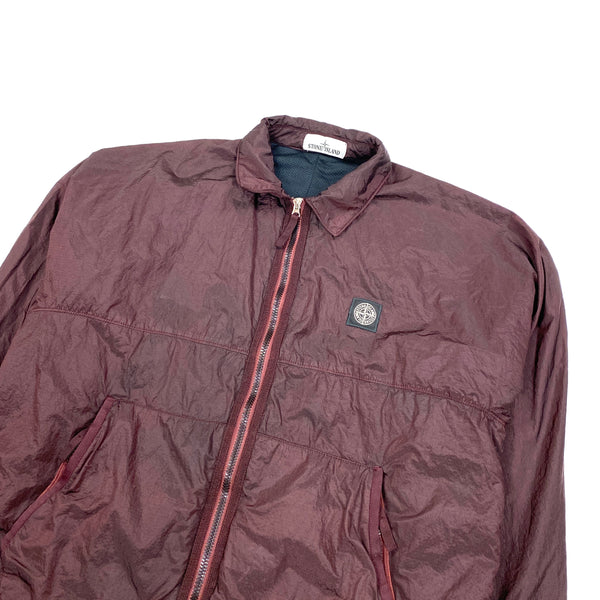 Stone Island Burgundy Red Padded Nylon Metal Jacket