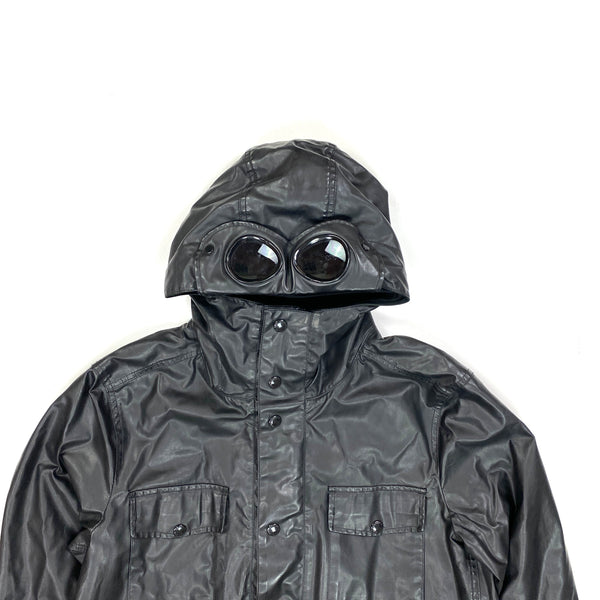 CP Company Black Oil Skin Goggle Jacket