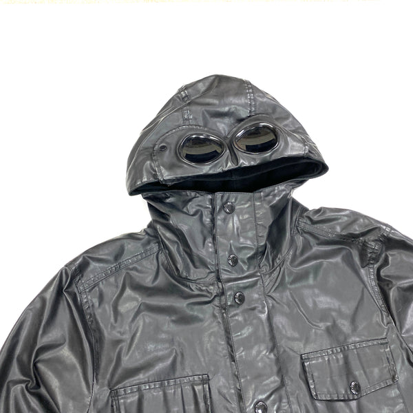 CP Company Black Oil Skin Goggle Jacket