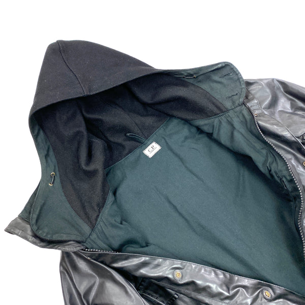CP Company Black Oil Skin Goggle Jacket