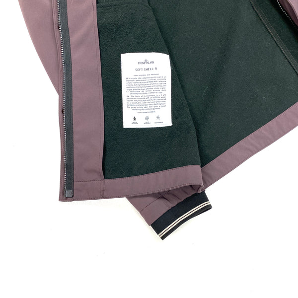 Stone Island Burgundy Fleece Lined Soft Shell R Jacket
