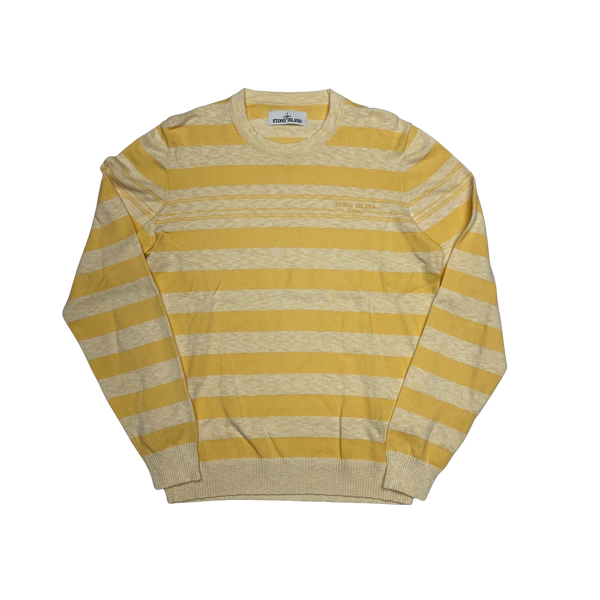 Stone Island Yellow Striped Marina Crewneck Jumper