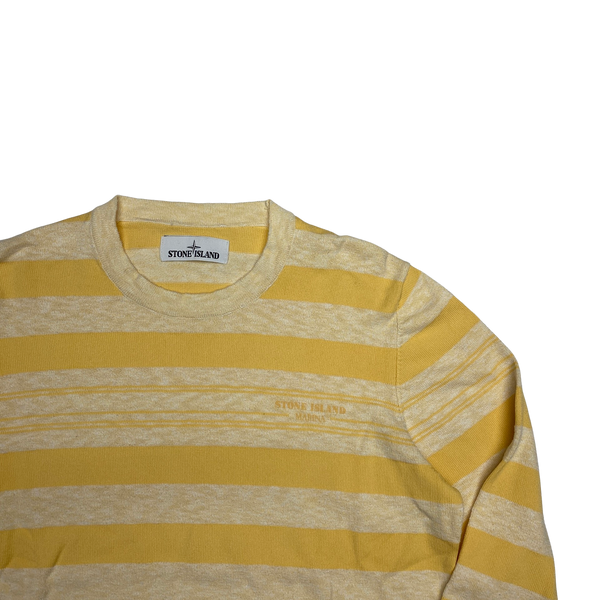 Stone Island Yellow Striped Marina Crewneck Jumper