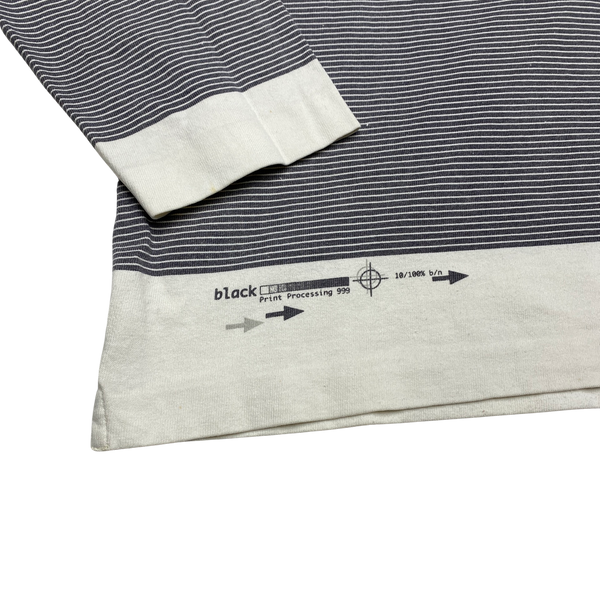 Stone Island Vintage 1999 Striped Spellout Longsleeve Polo