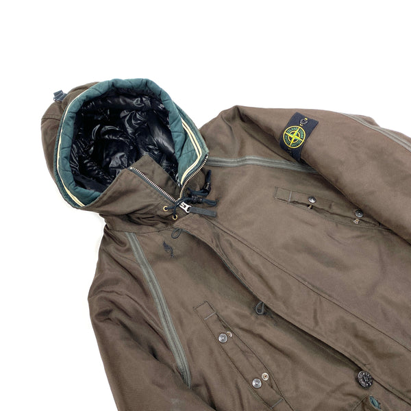 Stone Island Brown Oxford Nylon Parka Jacket