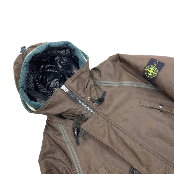 Stone Island Brown Oxford Nylon Parka Jacket