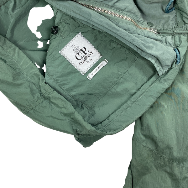 CP Company Green Nylon Metal Multi Pocket Goggle Jacket