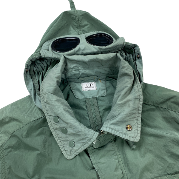 CP Company Green Nylon Metal Multi Pocket Goggle Jacket