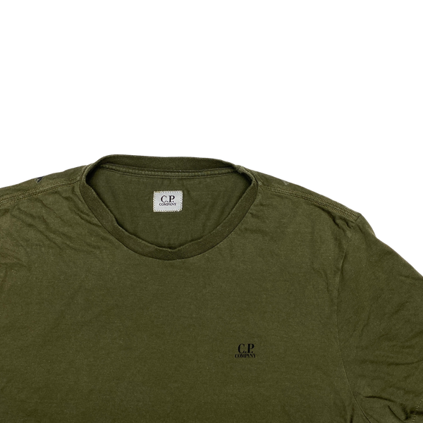 CP Company Khaki Goggle Print T Shirt