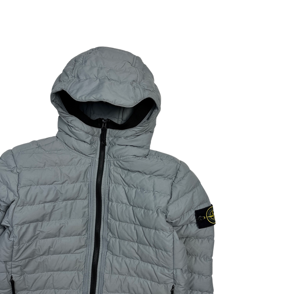 Stone Island Light Grey 0-Cotton R Nylon Tela Puffer Jacket - Small