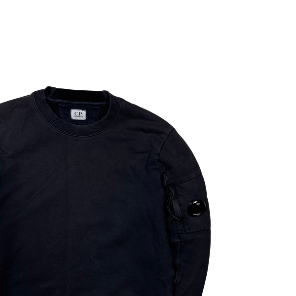 CP Company Dark Navy Thick Cotton Sweatshirt - Small