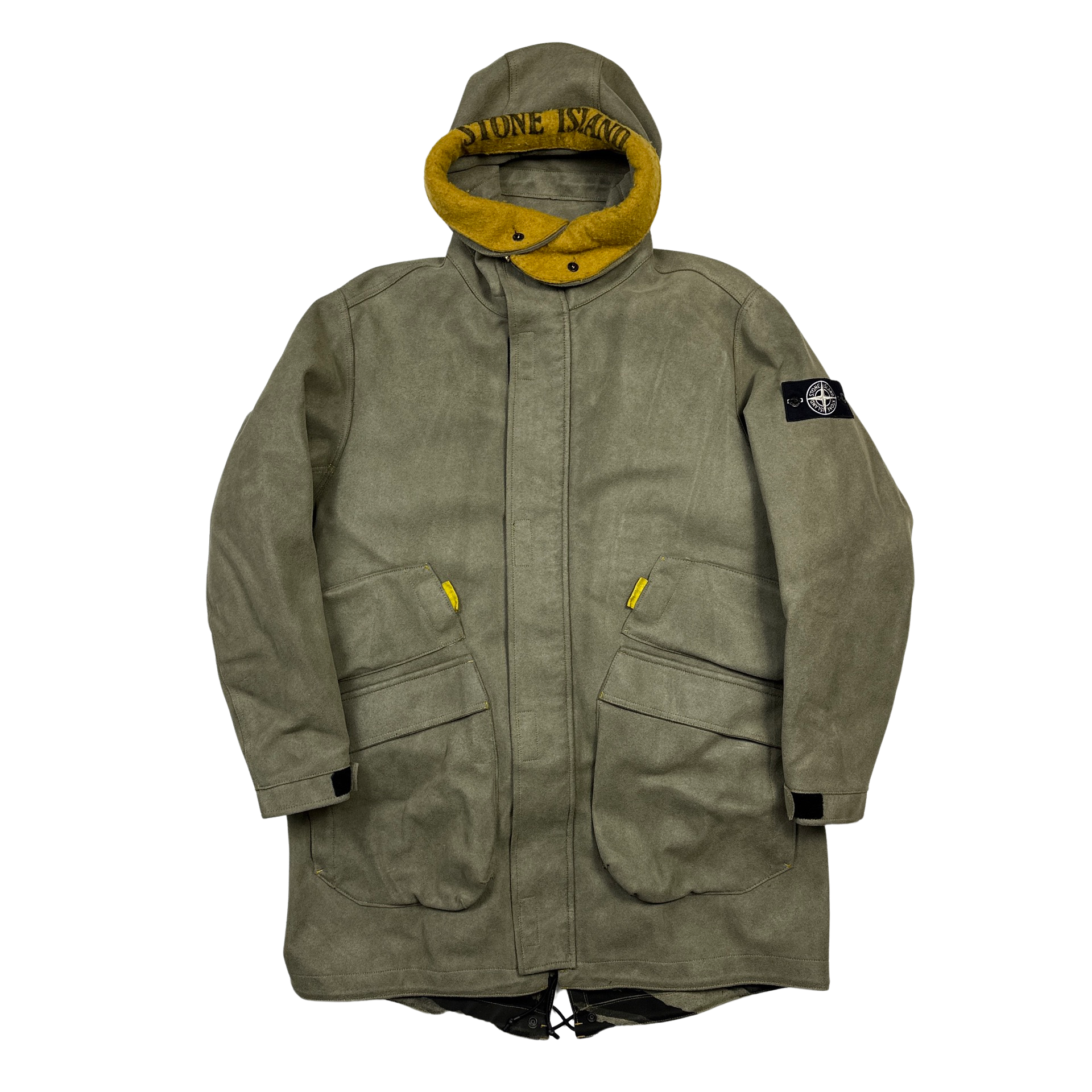 Stone island suede parka sale