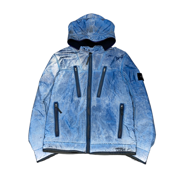 Stone Island 2011 Blue Liquid Reflective Fleece Lined Jacket