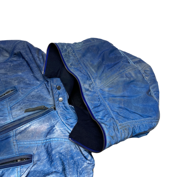 Stone Island 2011 Blue Liquid Reflective Fleece Lined Jacket