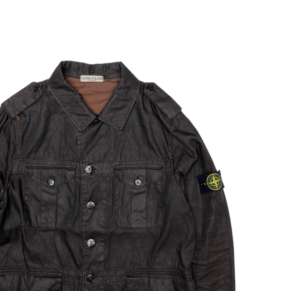 Stone Island 2006 Dark Brown Lino Flax Field Jacket