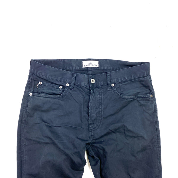 Stone Island Navy Cotton Trousers