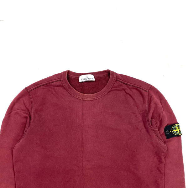 Stone Island Burgundy Crewneck Cotton Jumper