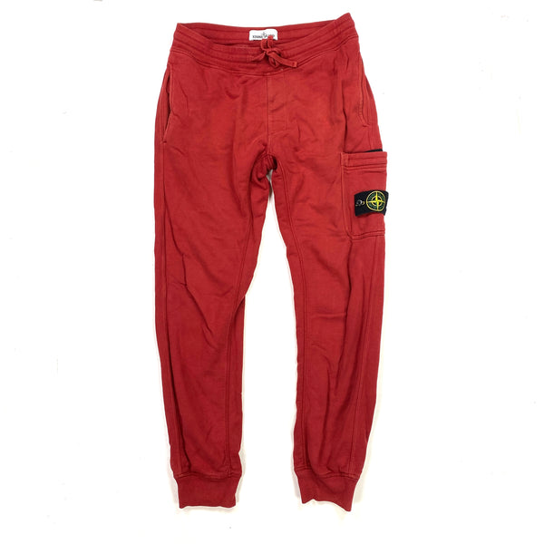 Stone Island Red Cotton Cargo Trousers
