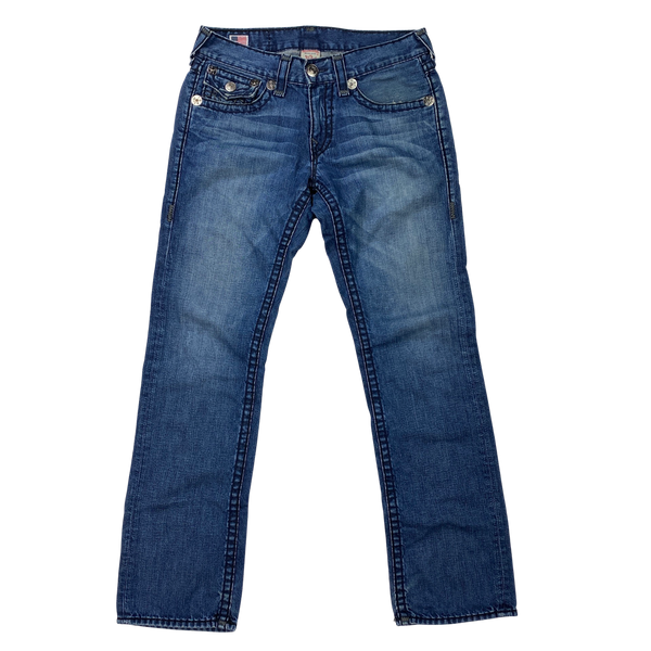 True religion ricky super t best sale white stitch