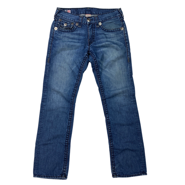 True Religion Black Contrast Stitch Ricky Super T Jeans