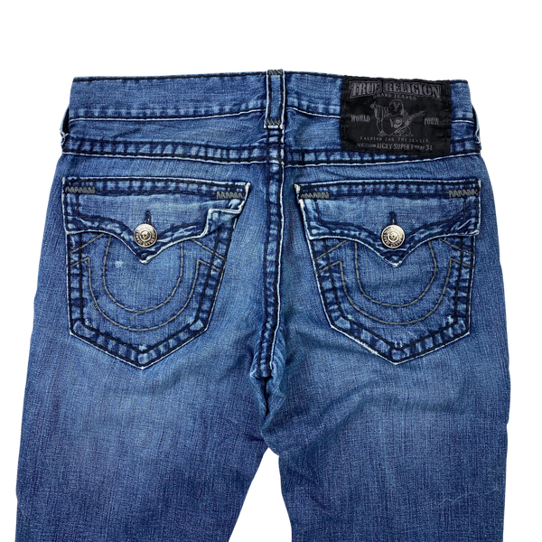 True Religion Black Contrast Stitch Ricky Super T Jeans
