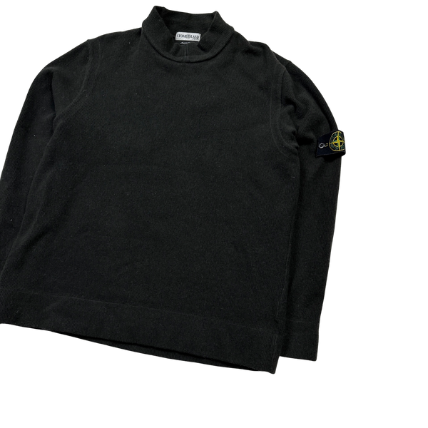 Stone Island 2002 Vintage Khaki Ribbed Wool Pullover - XL